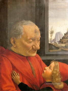 Ein alter Mann und sein Enkel Florenz Renaissance Domenico Ghirlandaio Ölgemälde